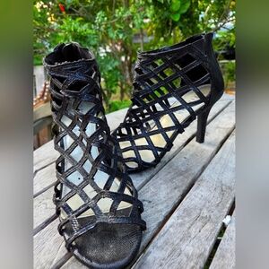 a.n.a Lattice Heeled Booties Size 9.5 Like New